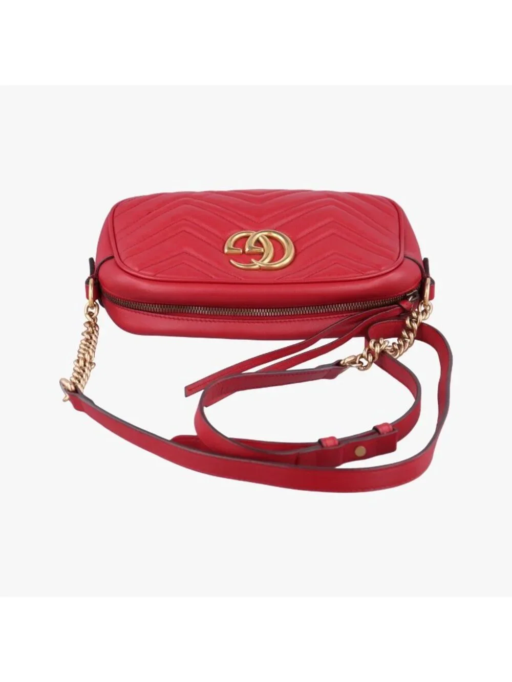 Gucci GG Marmont Red Leather Shoulder Bag